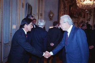 Incontro del Presidente della Repubblica Francesco Cossiga con l'on. Antonio Gava, ministro dell'interno, e i prefetti di nuova nomina