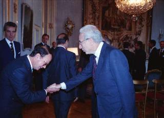 Incontro del Presidente della Repubblica Francesco Cossiga con l'on. Antonio Gava, ministro dell'interno, e i prefetti di nuova nomina