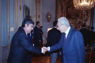 Incontro del Presidente della Repubblica Francesco Cossiga con l'on. Antonio Gava, ministro dell'interno, e i prefetti di nuova nomina
