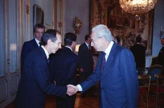 Incontro del Presidente della Repubblica Francesco Cossiga con l'on. Antonio Gava, ministro dell'interno, e i prefetti di nuova nomina