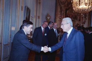Incontro del Presidente della Repubblica Francesco Cossiga con l'on. Antonio Gava, ministro dell'interno, e i prefetti di nuova nomina