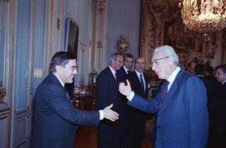 Incontro del Presidente della Repubblica Francesco Cossiga con l'on. Antonio Gava, ministro dell'interno, e i prefetti di nuova nomina
