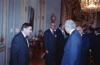 Incontro del Presidente della Repubblica Francesco Cossiga con l'on. Antonio Gava, ministro dell'interno, e i prefetti di nuova nomina