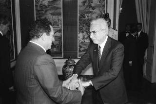 Incontro del Presidente della Repubblica Francesco Cossiga con il Presidente della Repubblica Araba d'Egitto Hosny Mubarak