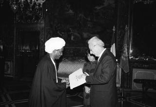 Sua Eccellenza Farouk Mustafa Ali, nuovo Ambasciatore della Repubblica del Sudan: presentazione delle Lettere Credenziali