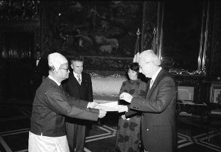 Sua Eccellenza U Thein Toe, nuovo Ambasciatore dell'Unione di Myanmar: presentazione delle Lettere Credenziali
