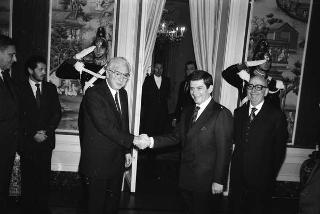 Incontro del Presidente della Repubblica Francesco Cossiga con Enrique Baron Crespo, presidente del Parlamento Europeo