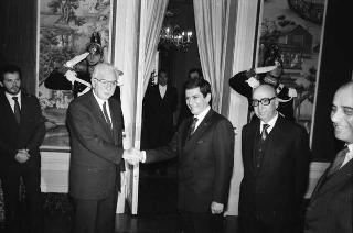 Incontro del Presidente della Repubblica Francesco Cossiga con Enrique Baron Crespo, presidente del Parlamento Europeo
