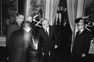 Incontro del Presidente della Repubblica Francesco Cossiga con Enrique Baron Crespo, presidente del Parlamento Europeo
