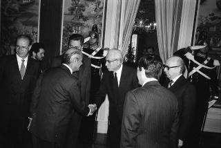 Incontro del Presidente della Repubblica Francesco Cossiga con Enrique Baron Crespo, presidente del Parlamento Europeo
