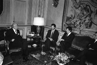 Incontro del Presidente della Repubblica Francesco Cossiga con Enrique Baron Crespo, presidente del Parlamento Europeo