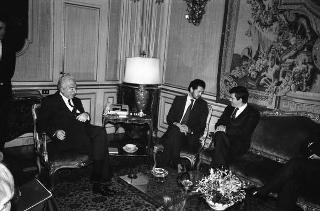 Incontro del Presidente della Repubblica Francesco Cossiga con Enrique Baron Crespo, presidente del Parlamento Europeo