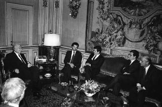 Incontro del Presidente della Repubblica Francesco Cossiga con Enrique Baron Crespo, presidente del Parlamento Europeo
