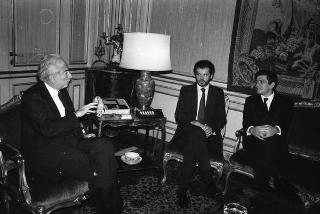 Incontro del Presidente della Repubblica Francesco Cossiga con Enrique Baron Crespo, presidente del Parlamento Europeo