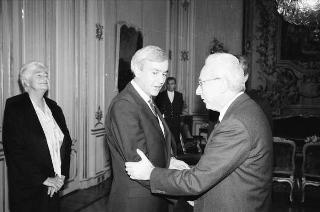 Incontro del Presidente della Repubblica Francesco Cossiga con David Peterson, primo ministro dell'Ontario