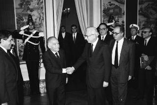 Incontro del Presidente della Repubblica Francesco Cossiga con Yitzhak Shamir, primo ministro d'Israele