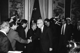 Incontro del Presidente della Repubblica Francesco Cossiga con Yitzhak Shamir, primo ministro d'Israele