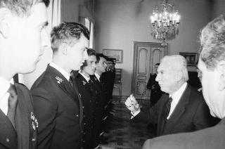 Incontro con una delegazione di allievi dell'Accademia navale di Livorno, in servizio di Guardia d'Onore al Palazzo del Quirinale
