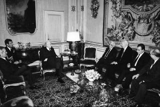 Incontro del Presidente della Repubblica Francesco Cossiga con Antonio Ruberti, ministro dell'Università e della ricerca scientifica e tecnologica, in occasione del 25° anniversario del primo volo del satellite San Marco, ideato da Luigi Broglio