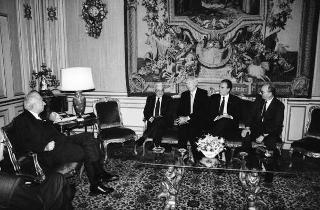 Incontro del Presidente della Repubblica Francesco Cossiga con Antonio Ruberti, ministro dell'Università e della ricerca scientifica e tecnologica, in occasione del 25° anniversario del primo volo del satellite San Marco, ideato da Luigi Broglio