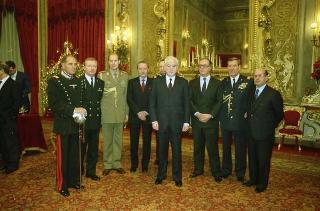 Incontro con una rappresentanza dei Carabinieri Guardie del Presidente della Repubblica, del Nucleo Carabinieri Presidenziale, dell'Ufficio Presidenziale della Polizia di Stato e dell'Ufficio per gli affari militari