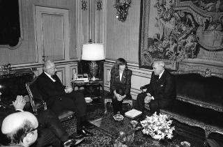 Il Presidente della Repubblica Francesco Cossiga incontra Herbert Schambeck, primo vice presidente del Senato austriaco