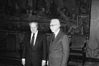 Incontro con il Presidente della Repubblica del Portogallo Mario Soares