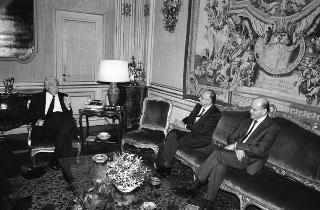 Incontro del Presidente della Repubblica Francesco Cossiga con Antonio Zurzolo, presidente del Banco di Roma, con Giuseppe Greco, Antonio Nottola e Marcello Tacci, amministratori delegati