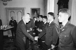 Incontro con una delegazione di allievi dell'Accademia Aeronautica di Pozzuoli, in servizio di Guardia d'Onore al Palazzo del Quirinale