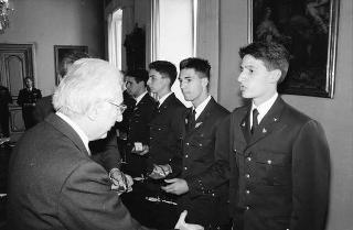 Incontro con una delegazione di allievi dell'Accademia Aeronautica di Pozzuoli, in servizio di Guardia d'Onore al Palazzo del Quirinale
