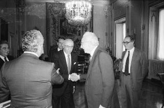Incontro del Presidente della Repubblica Francesco Cossiga con Antonio D'Amico, presidente della Confederazione italiana armatori, con la Giunta della Confitarma