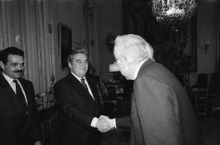 Incontro del Presidente della Repubblica Francesco Cossiga con Antonio D'Amico, presidente della Confederazione italiana armatori, con la Giunta della Confitarma
