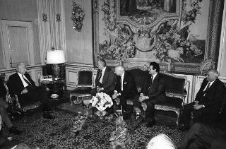 Incontro del Presidente della Repubblica Francesco Cossiga con Antonio D'Amico, presidente della Confederazione italiana armatori, con la Giunta della Confitarma