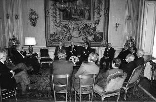 Incontro del Presidente della Repubblica Francesco Cossiga con Antonio D'Amico, presidente della Confederazione italiana armatori, con la Giunta della Confitarma