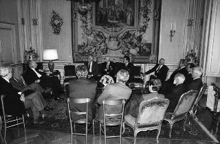 Incontro del Presidente della Repubblica Francesco Cossiga con Antonio D'Amico, presidente della Confederazione italiana armatori, con la Giunta della Confitarma