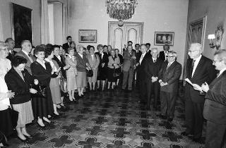 Incontro del Presidente della Repubblica Francesco Cossiga con Vittorino Colombo, e un gruppo di cittadini di Albiate