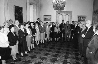 Incontro del Presidente della Repubblica Francesco Cossiga con Vittorino Colombo, e un gruppo di cittadini di Albiate