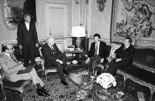Incontro del Presidente della Repubblica Francesco Cossiga con Raul Alfonsin, ex Presidente della Repubblica Argentina