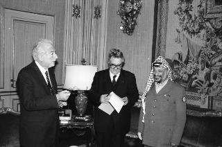 Incontro del Presidente della Repubblica Francesco Cossiga con Yasser Arafat, Presidente dell'OLP