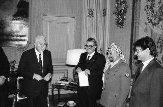 Incontro del Presidente della Repubblica Francesco Cossiga con Yasser Arafat, Presidente dell'OLP