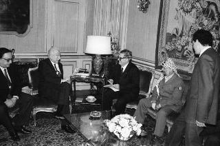 Incontro del Presidente della Repubblica Francesco Cossiga con Yasser Arafat, Presidente dell'OLP