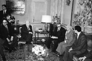 Incontro del Presidente della Repubblica Francesco Cossiga con Yasser Arafat, Presidente dell'OLP