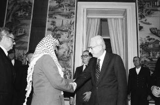 Incontro del Presidente della Repubblica Francesco Cossiga con Yasser Arafat, Presidente dell'OLP