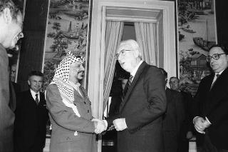 Incontro del Presidente della Repubblica Francesco Cossiga con Yasser Arafat, Presidente dell'OLP