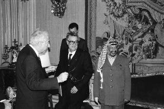 Incontro del Presidente della Repubblica Francesco Cossiga con Yasser Arafat, Presidente dell'OLP