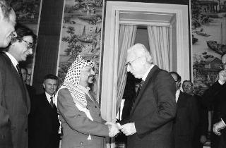 Incontro del Presidente della Repubblica Francesco Cossiga con Yasser Arafat, Presidente dell'OLP
