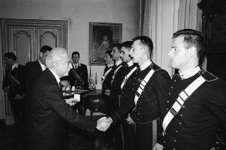 Incontro con una delegazione allievi della Scuola sottufficiali dei Carabinieri di Firenze, in servizio di Guardia d'Onore al Palazzo del Quirinale