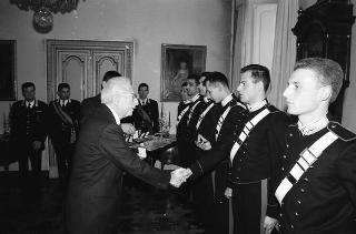 Incontro con una delegazione allievi della Scuola sottufficiali dei Carabinieri di Firenze, in servizio di Guardia d'Onore al Palazzo del Quirinale