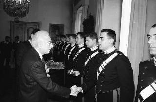 Incontro con una delegazione allievi della Scuola sottufficiali dei Carabinieri di Firenze, in servizio di Guardia d'Onore al Palazzo del Quirinale