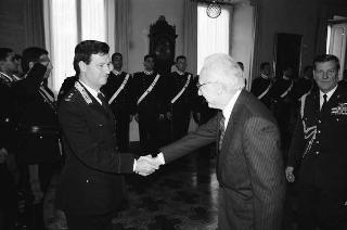 Incontro con una delegazione allievi della Scuola sottufficiali dei Carabinieri di Firenze, in servizio di Guardia d'Onore al Palazzo del Quirinale